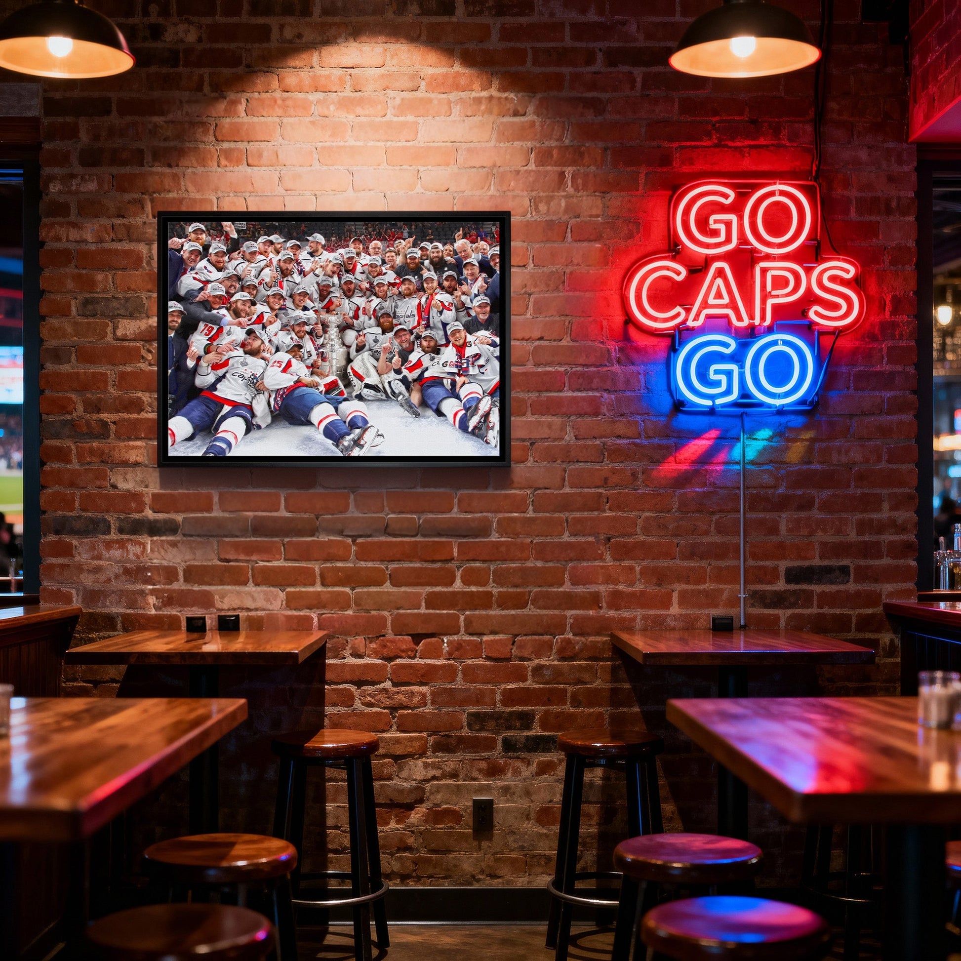 Washington Capitals 20x29 Framed Canvas 2018 Stanley Cup Frameworth Sports Marketing