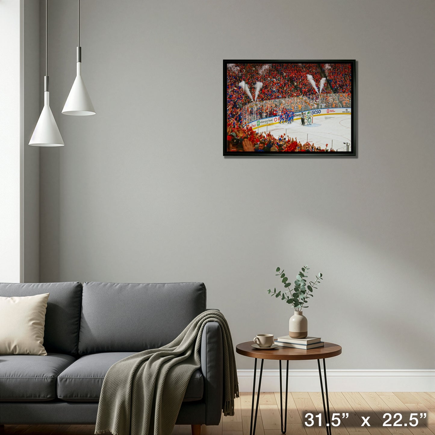 Edmonton Oilers 20x29 Framed Canvas Conference Final Celebration
