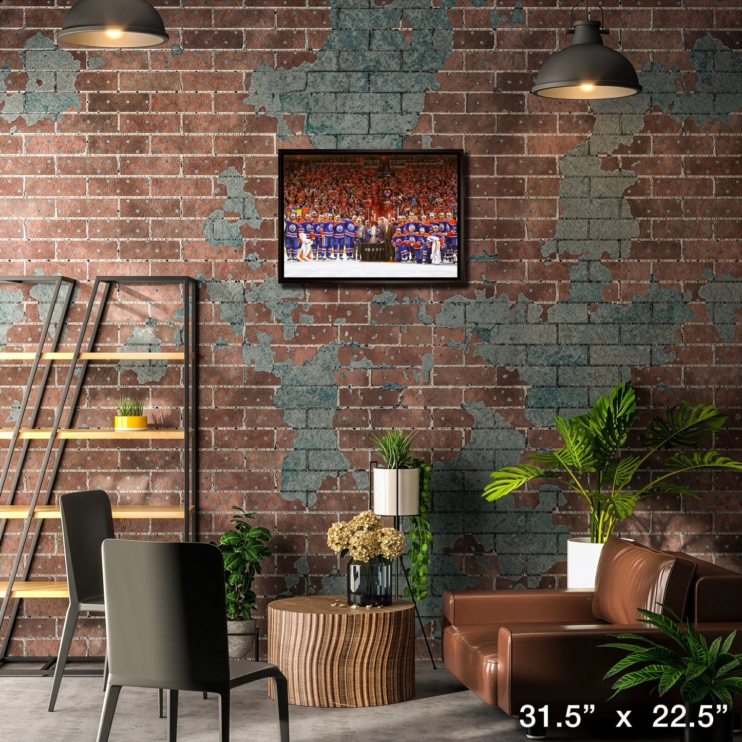 Edmonton Oilers 20x29 Framed Canvas Conference Final Trophy