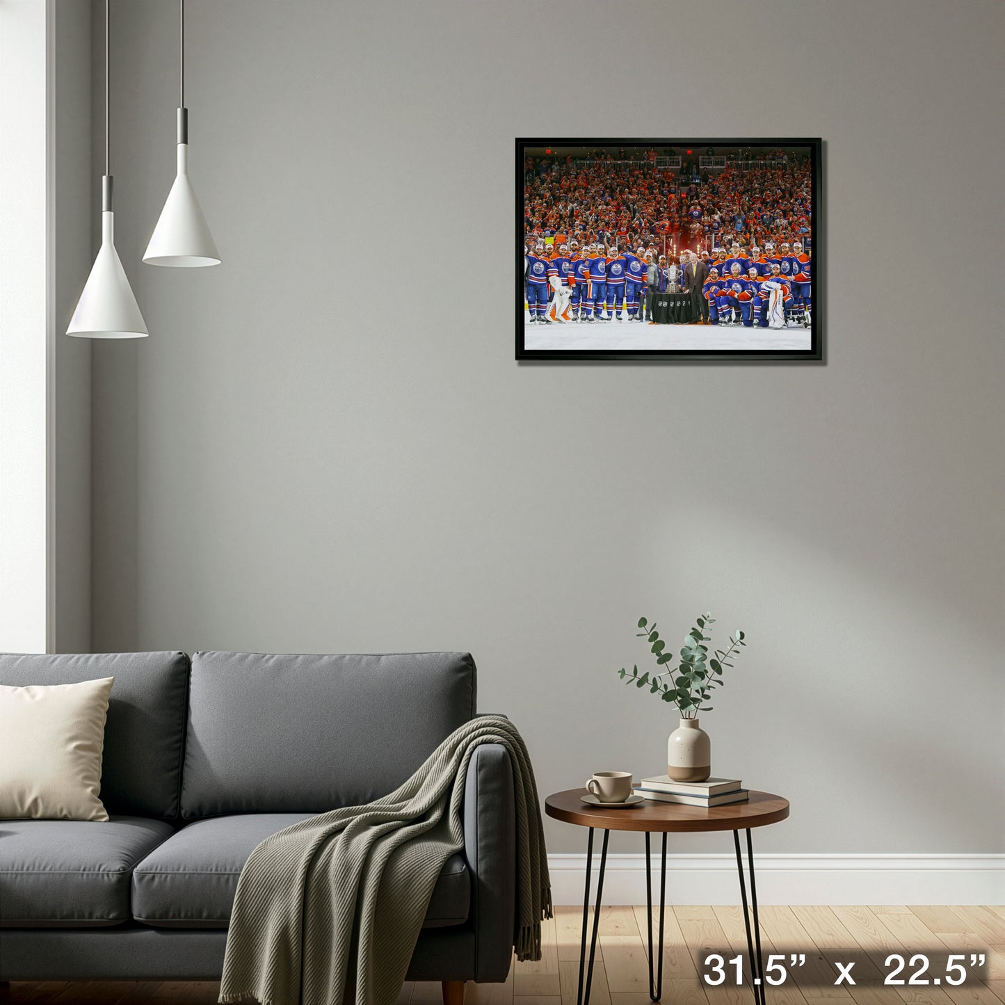 Edmonton Oilers 20x29 Framed Canvas Conference Final Trophy