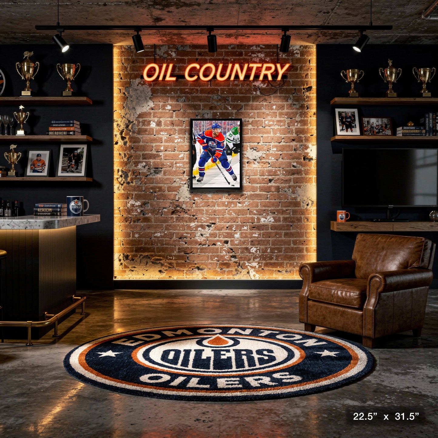 Connor McDavid 20x29 Framed Canvas Oilers Action-V