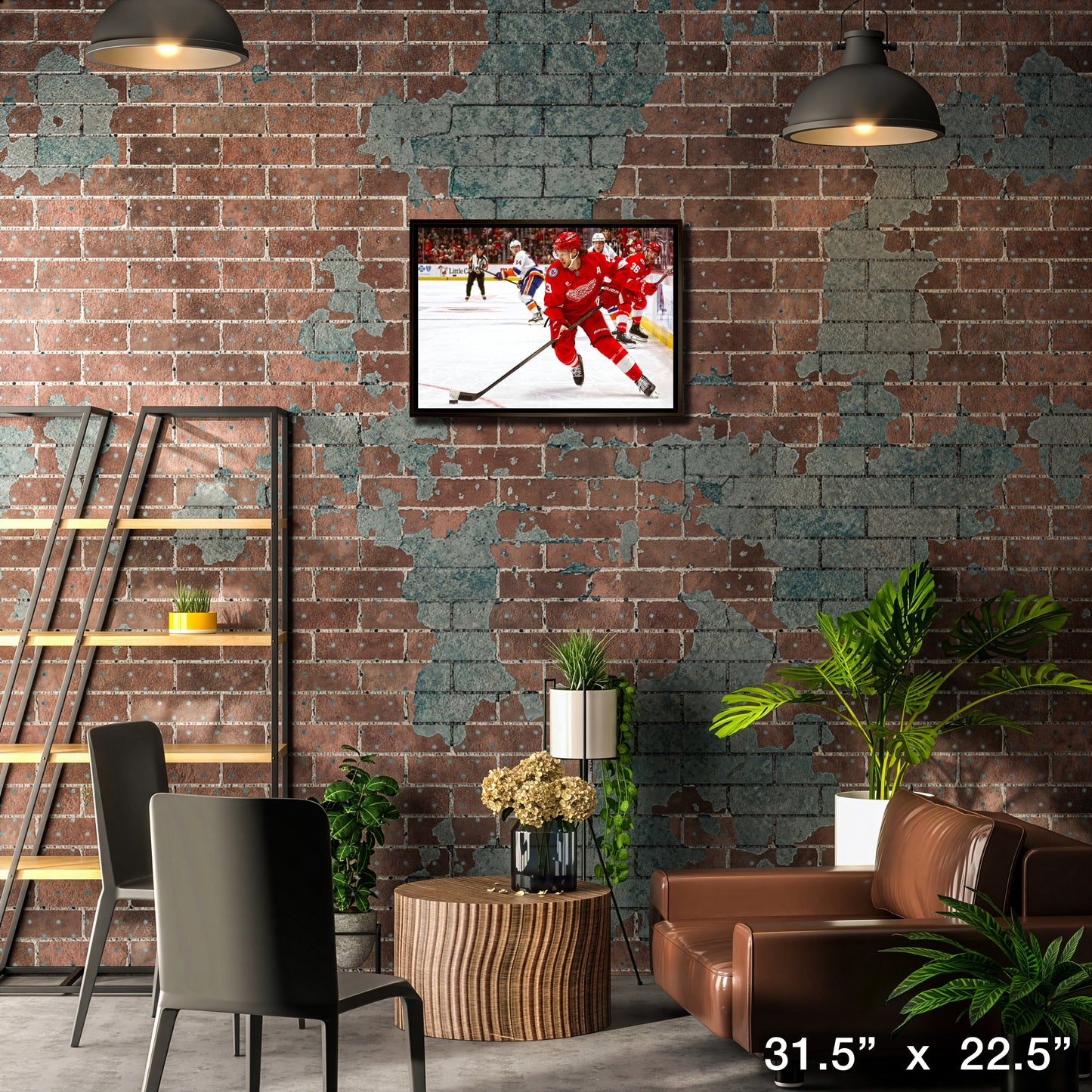 Moritz Seider 20x29 Framed Canvas Detroit Red Wings