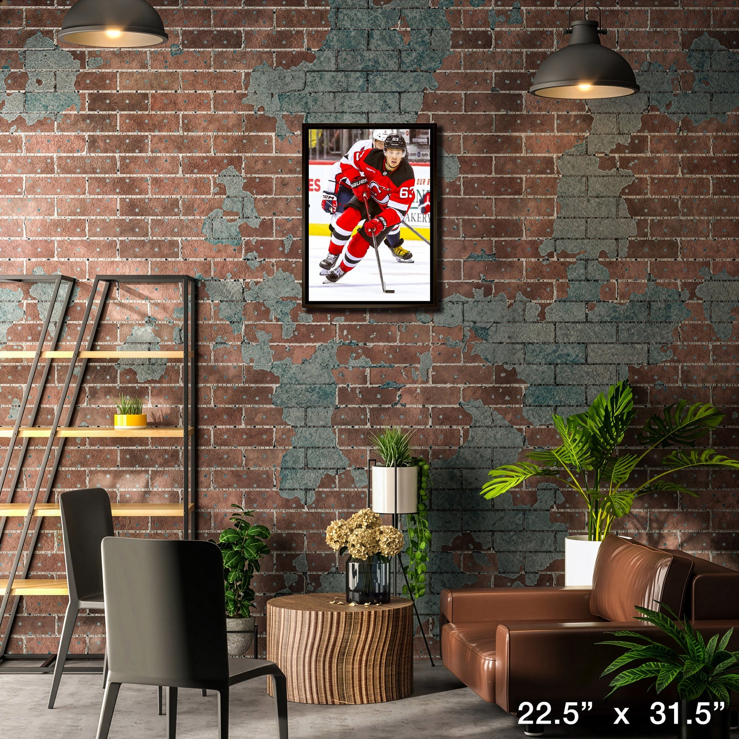 Jesper Bratt 20x29 Framed Canvas New Jersey Devils