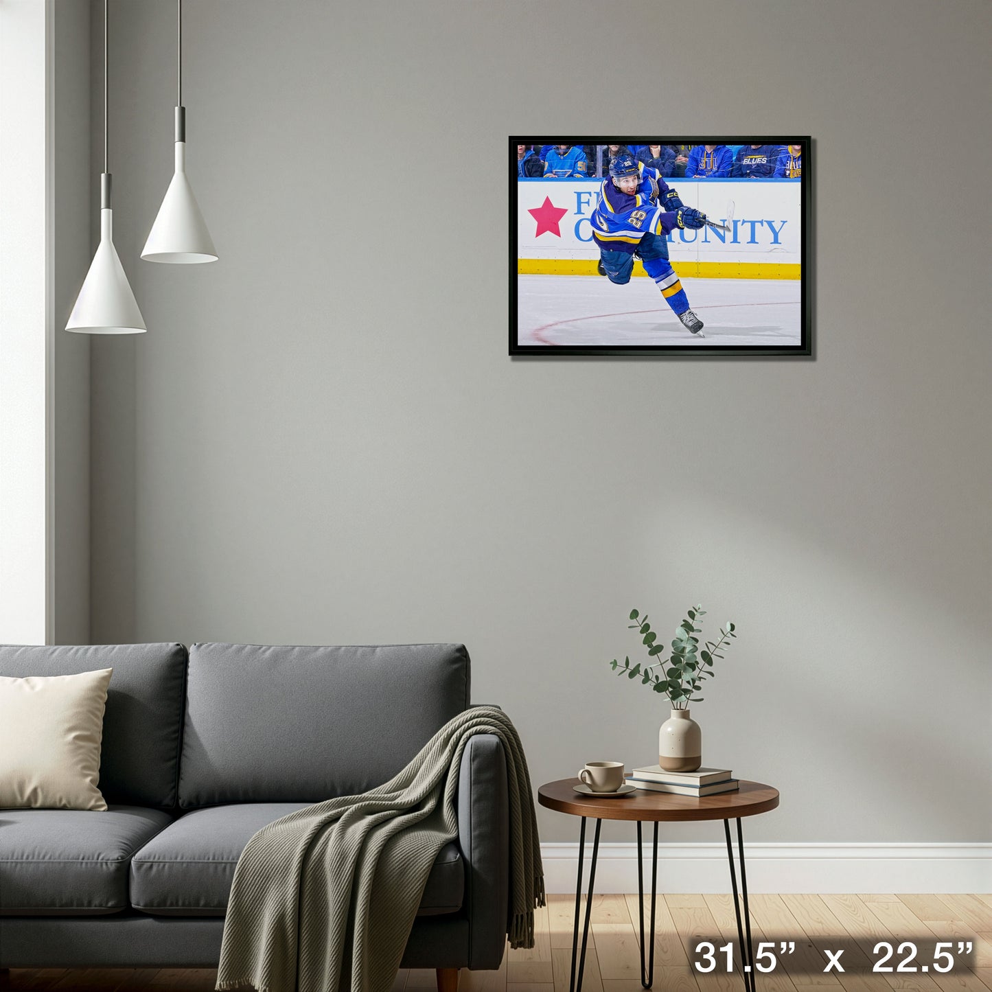 Jordan Kyrou 20x29 Framed Canvas St. Louis Blues