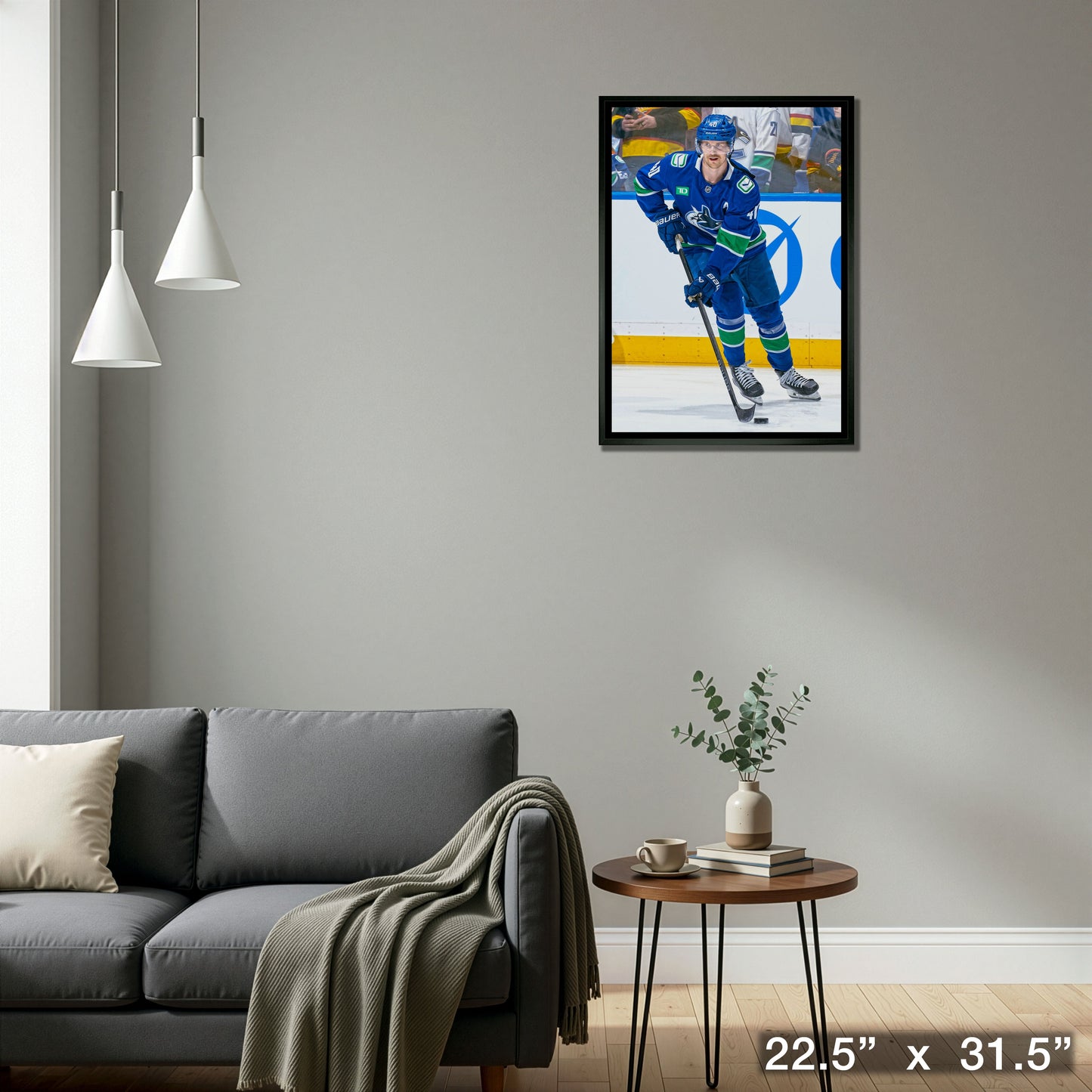 Elias Pettersson 20x29 Framed Canvas Vancouver Canucks