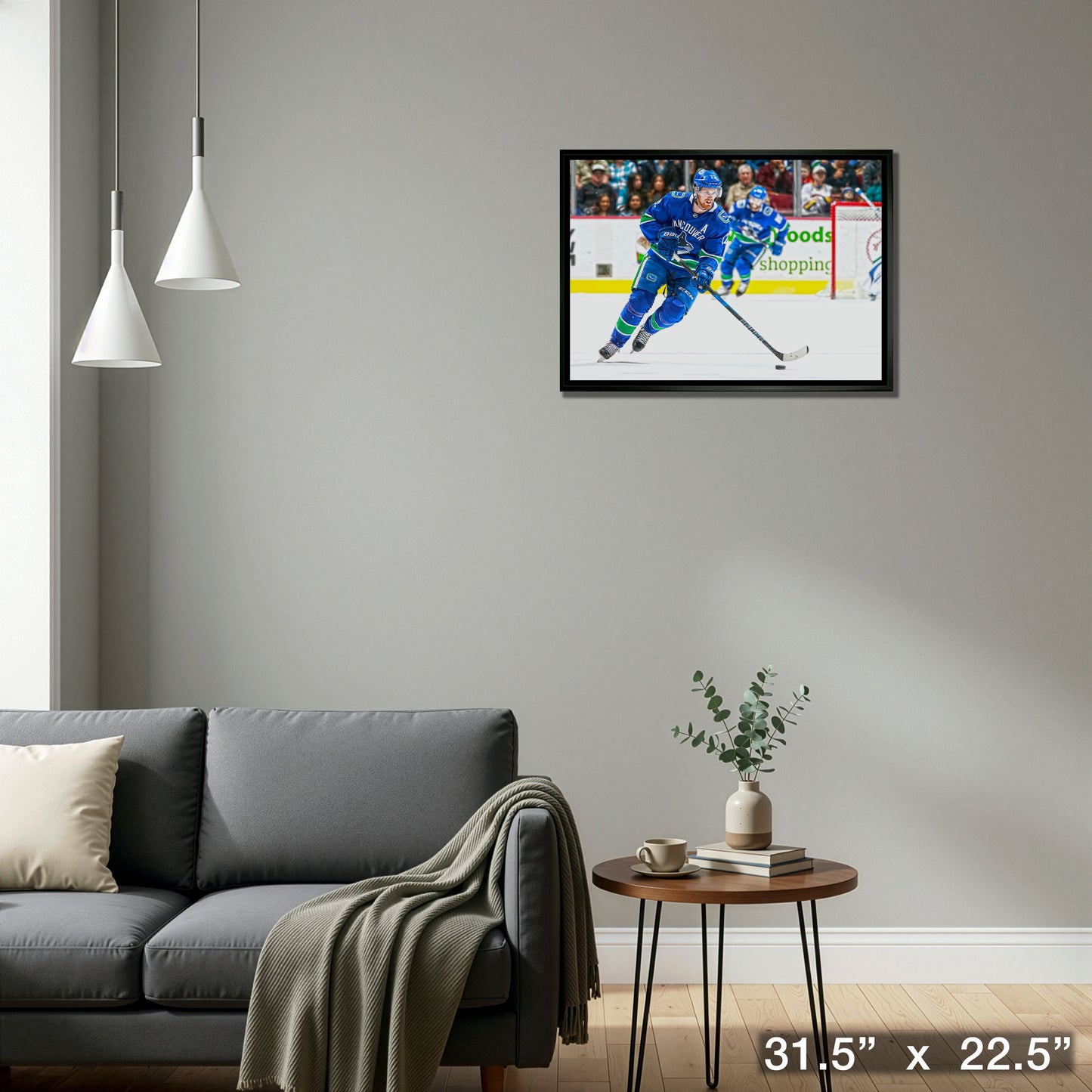 Daniel Sedin 20x29 Framed Canvas Vancouver Canucks