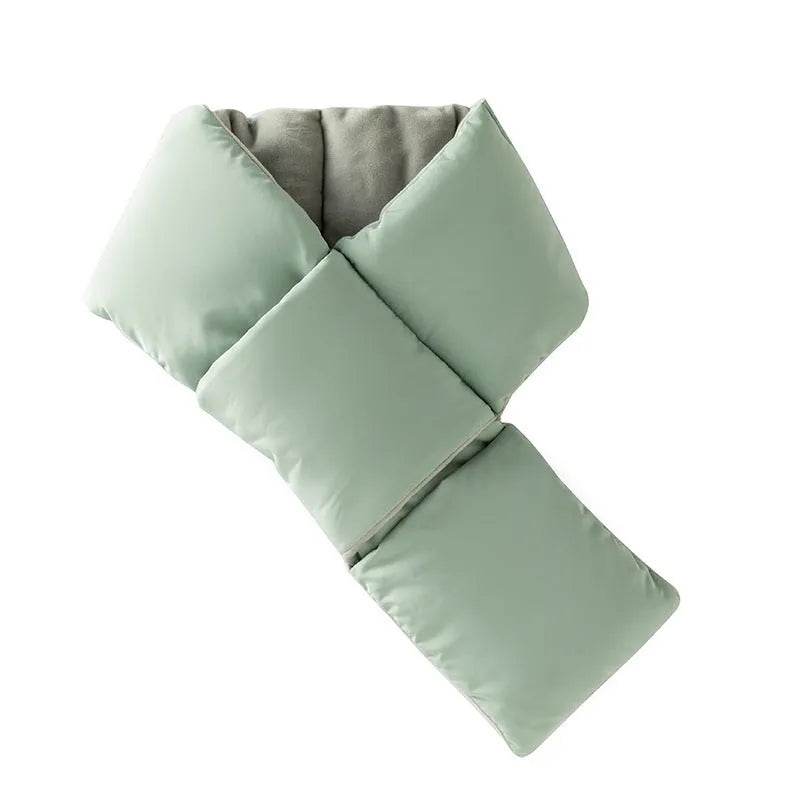 Warm Cross-design Pocket Scarf For Women Winter Outdoor Sports Skiing Cold-proof Down Cotton Plus Velvet Short Scarf - Velora