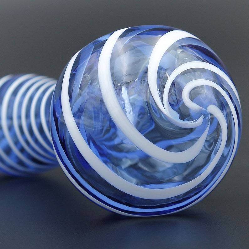 Color Stripes Glass Crafts Hookah Pipe - Velora