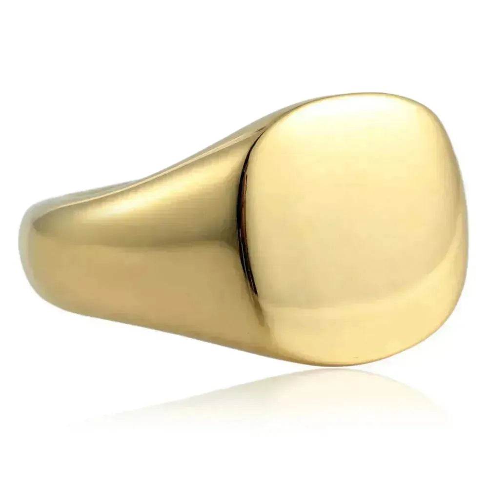 European And American Style Minimalist Titanium Steel Smooth Seal Ring for Men and Women - Velora