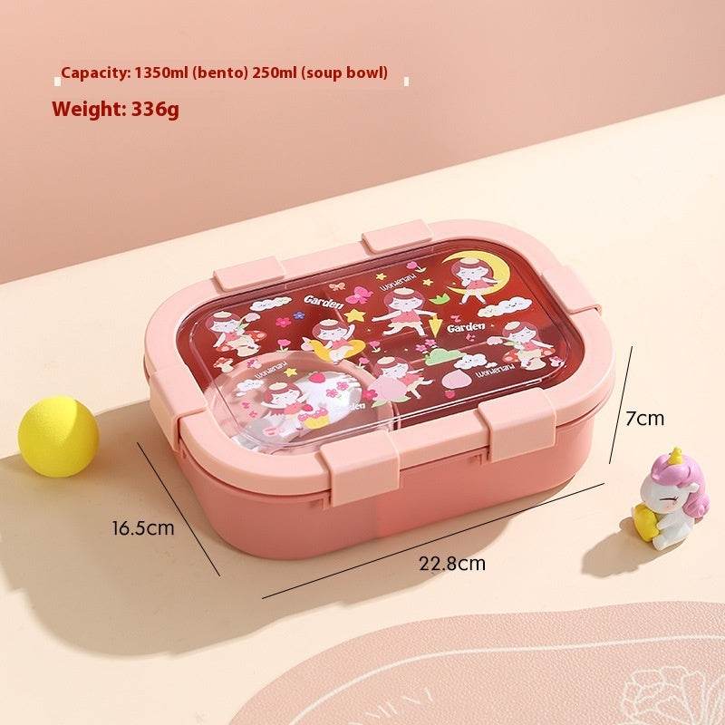 Kids Plastic Lunch Container Bento Lunch Box - Velora