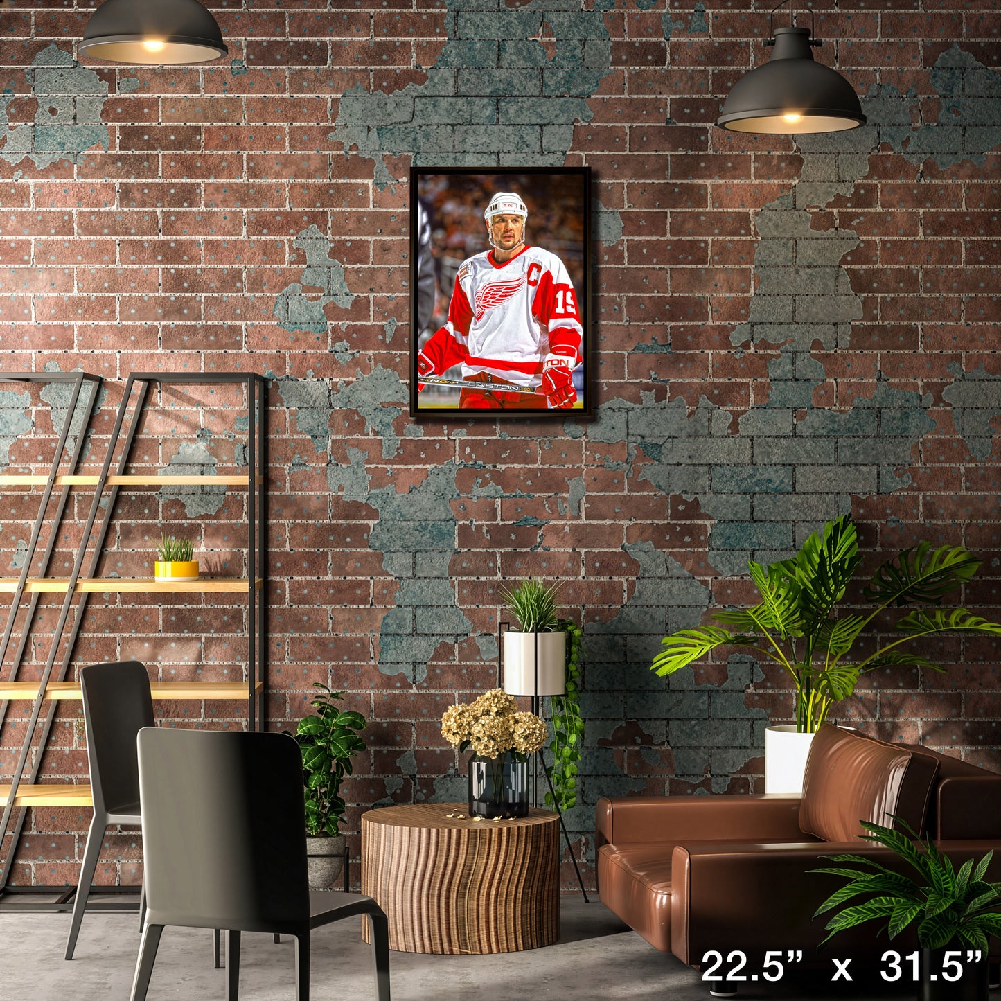 Steve Yzerman Detroit Red Wings Framed 20x29 The Stare Canvas