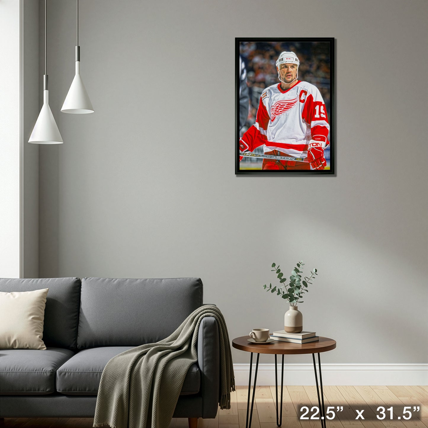 Steve Yzerman Detroit Red Wings Framed 20x29 The Stare Canvas