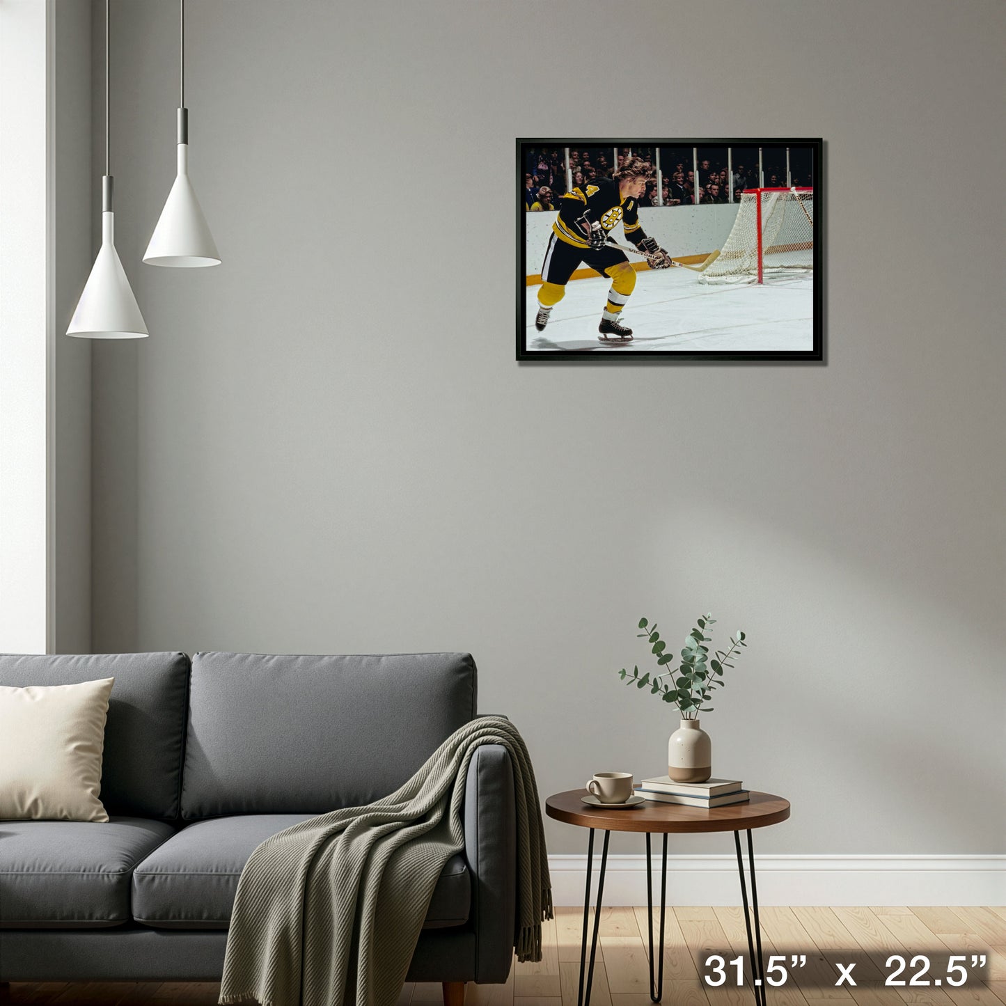 Bobby Orr Boston Bruins Framed 20x29 Skating Canvas