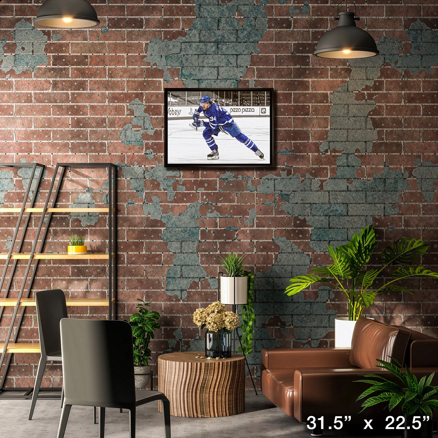 Auston Matthews Toronto Maple Leafs Framed 20x29 Hustling Spotlight Canvas