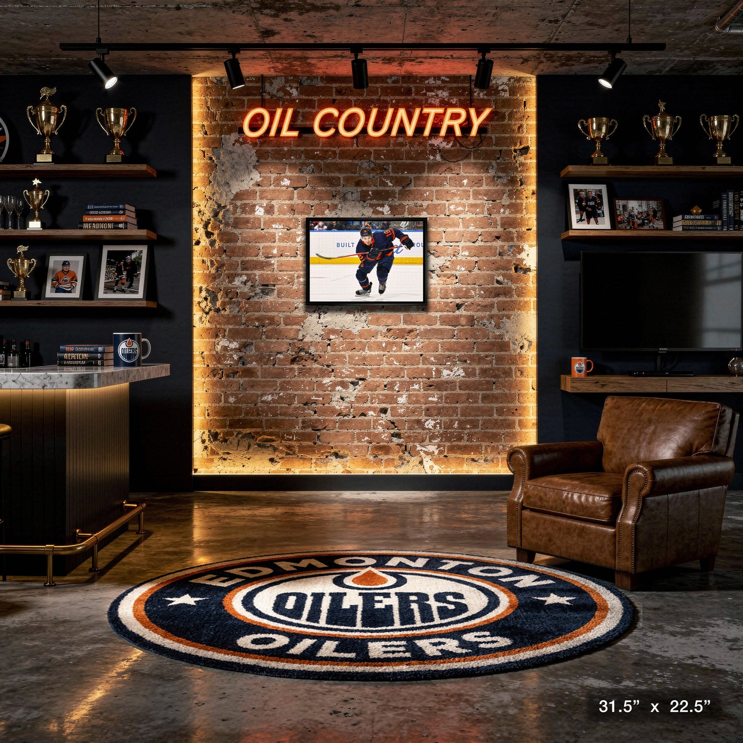 Zach Hyman 20x29 Framed Canvas Oilers Action-H