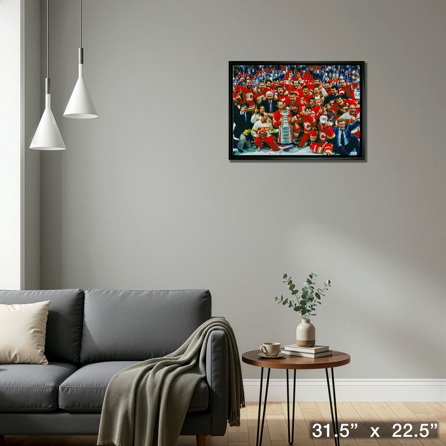Calgary Flames 20x29 Framed Canvas 1989 Cup Celebration