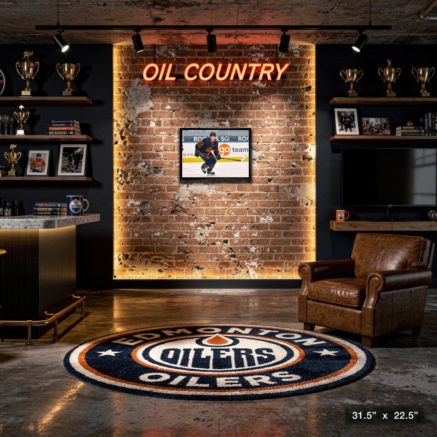 Ryan Nugent-Hopkins 20x29 Framed Canvas Oilers Action-H