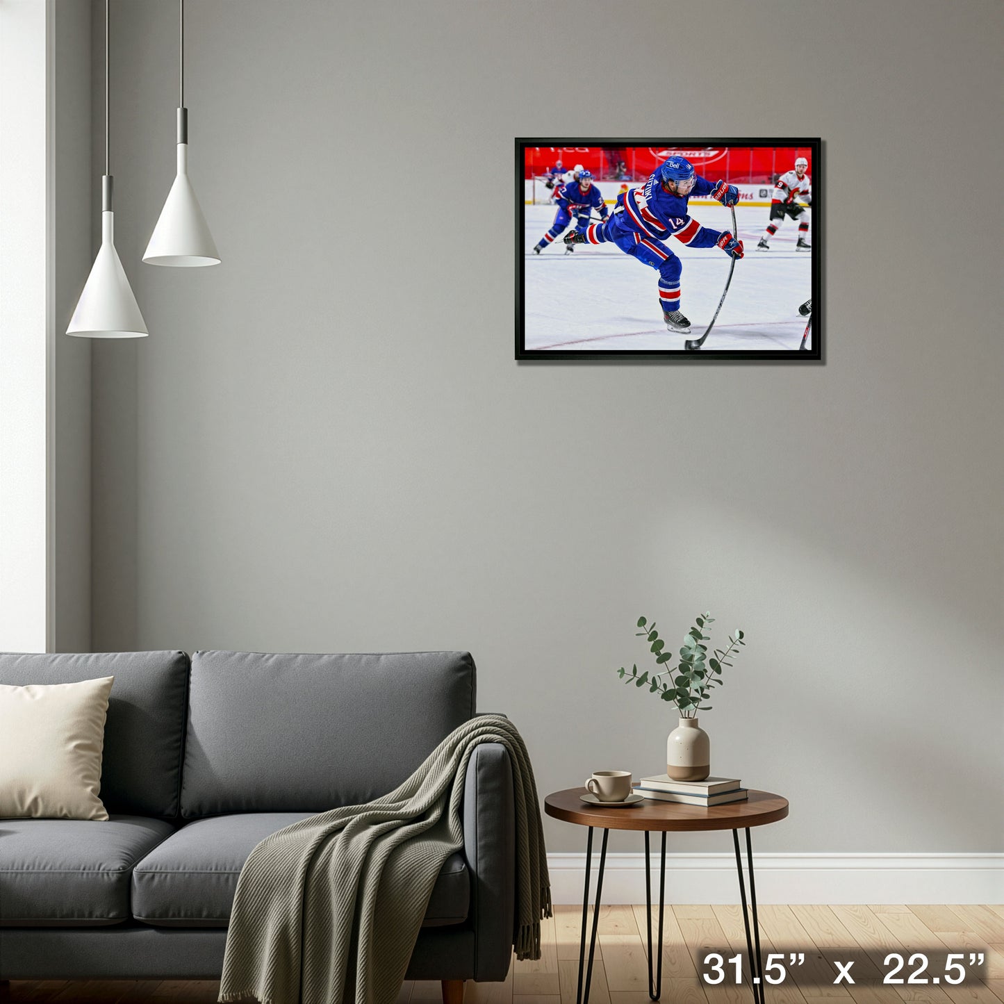 Nick Suzuki Montreal Canadiens Framed 20x29 Shooting Canvas