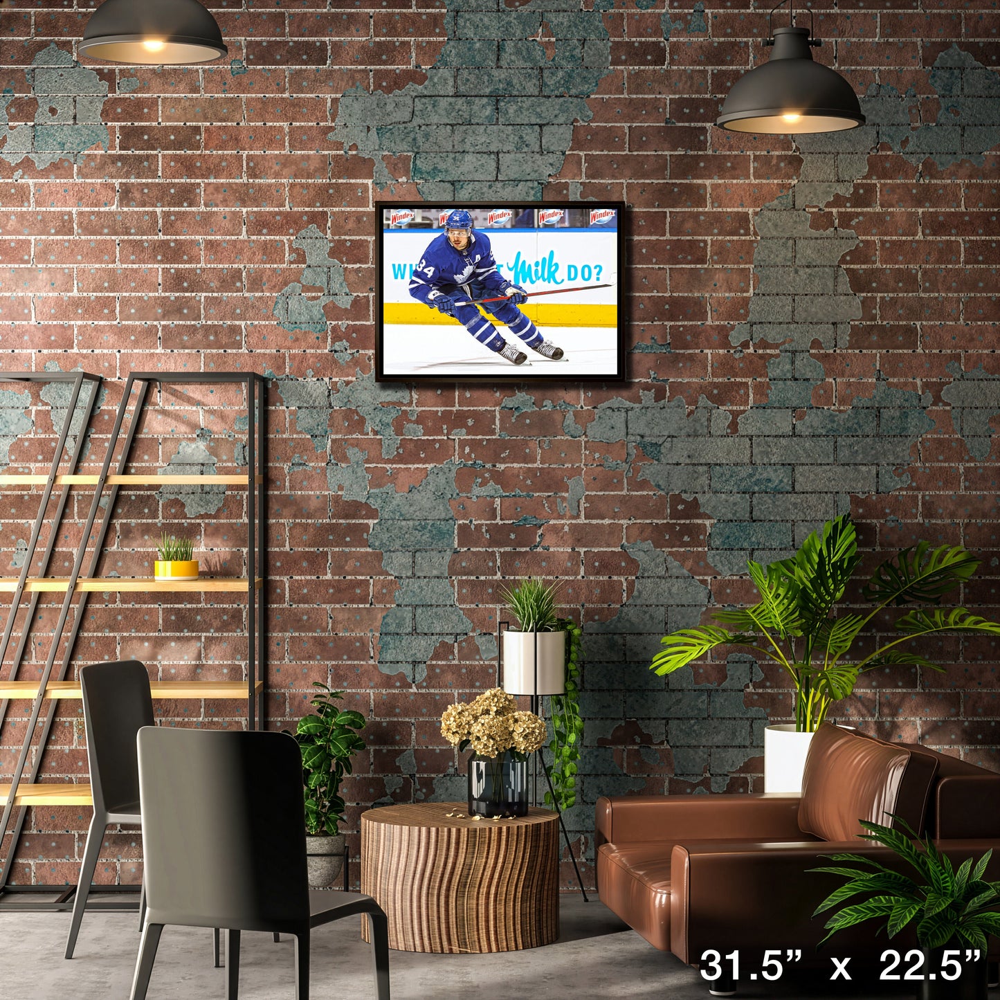 Auston Matthews Toronto Maple Leafs Framed 20x29 Skating Canvas