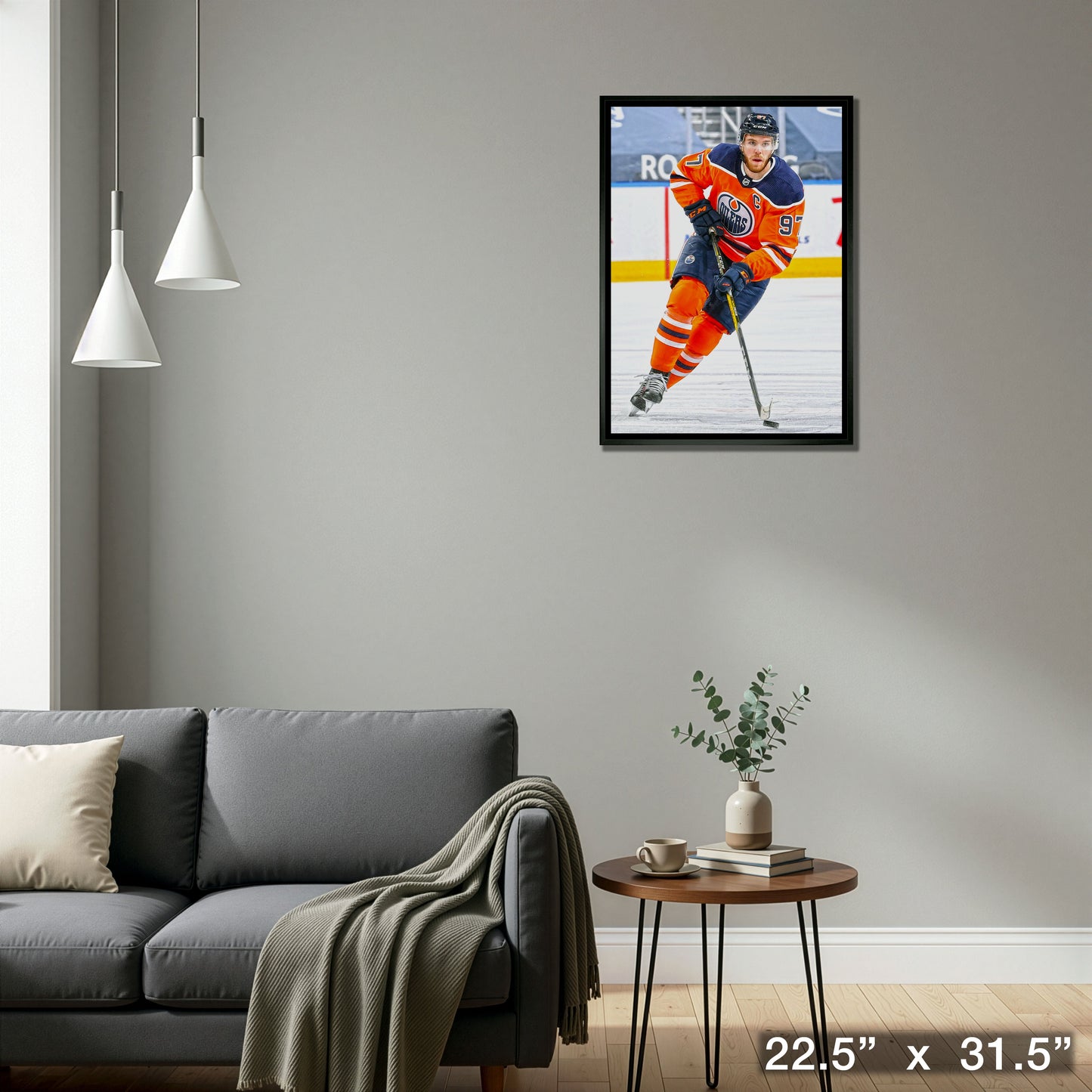 Connor McDavid Edmonton Oilers Framed 20x29 Skating Canvas