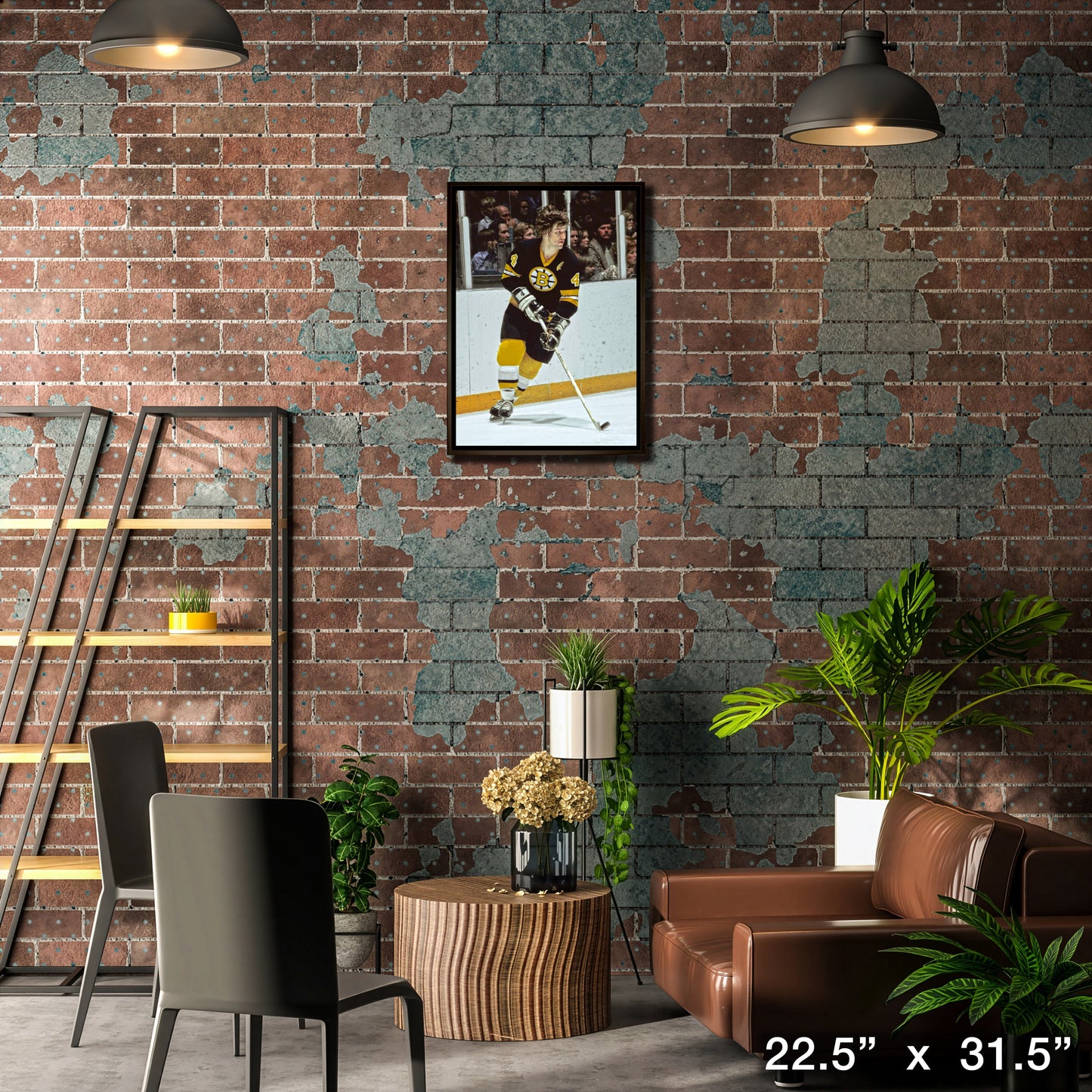 Bobby Orr Boston Bruins Framed 20x29 Skating With Puck Canvas