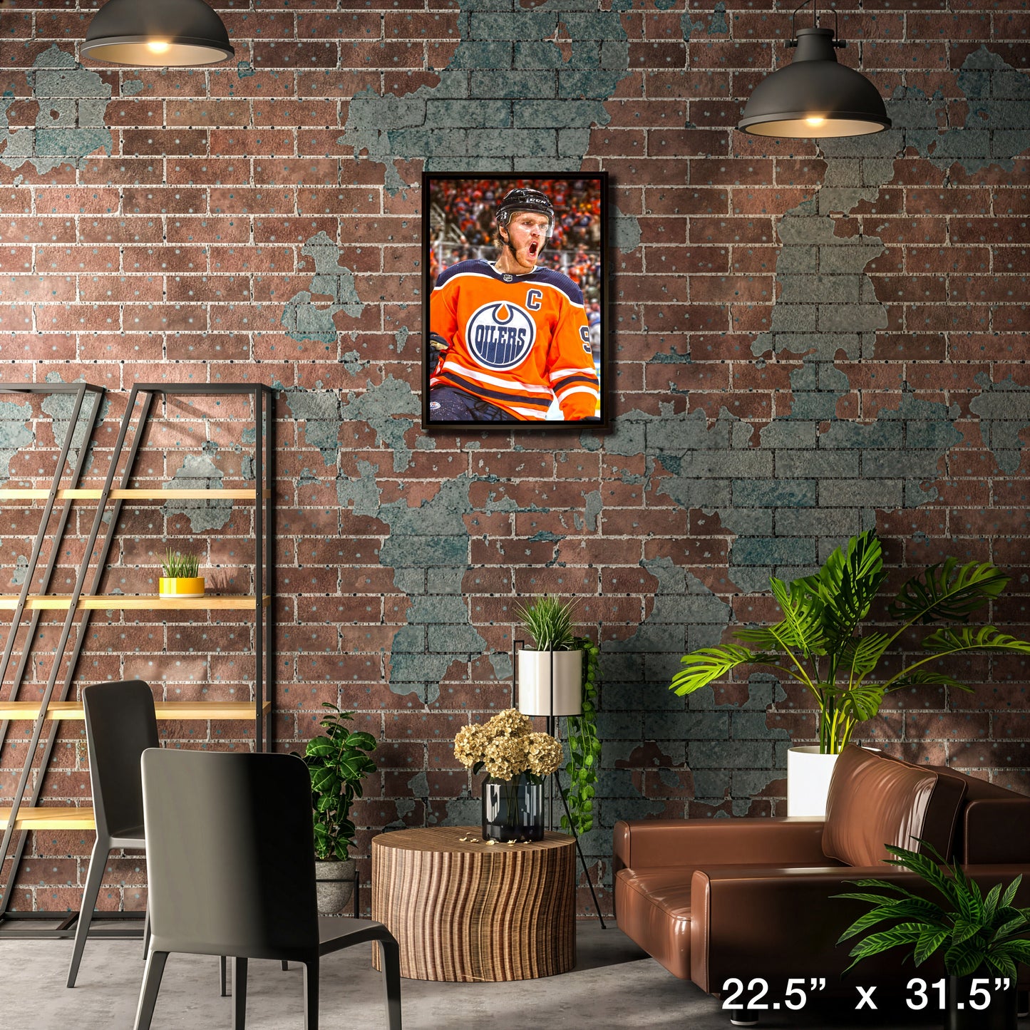 Connor McDavid Edmonton Oilers Framed 20x29 Goal Celebration Close-Up Canvas