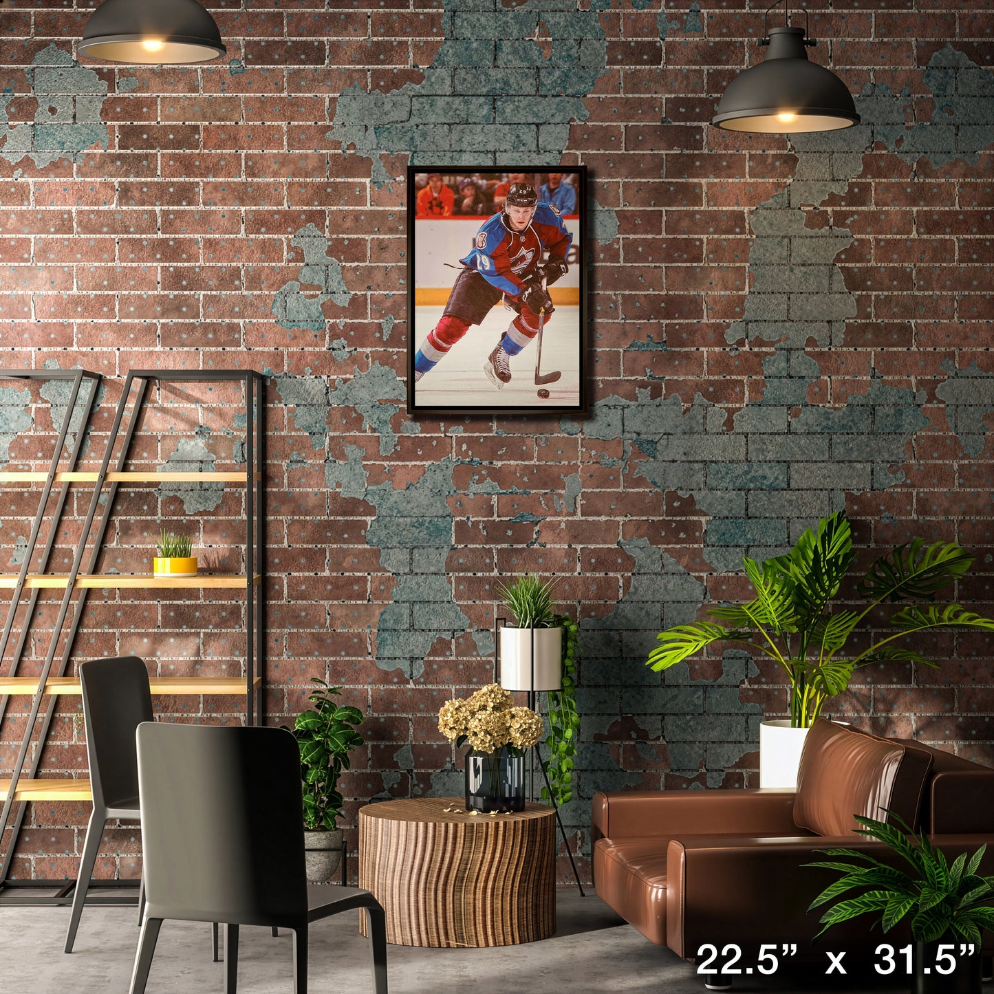 Nathan MacKinnon Colorado Avalanche Framed 20x29 Skating with Puck Canvas