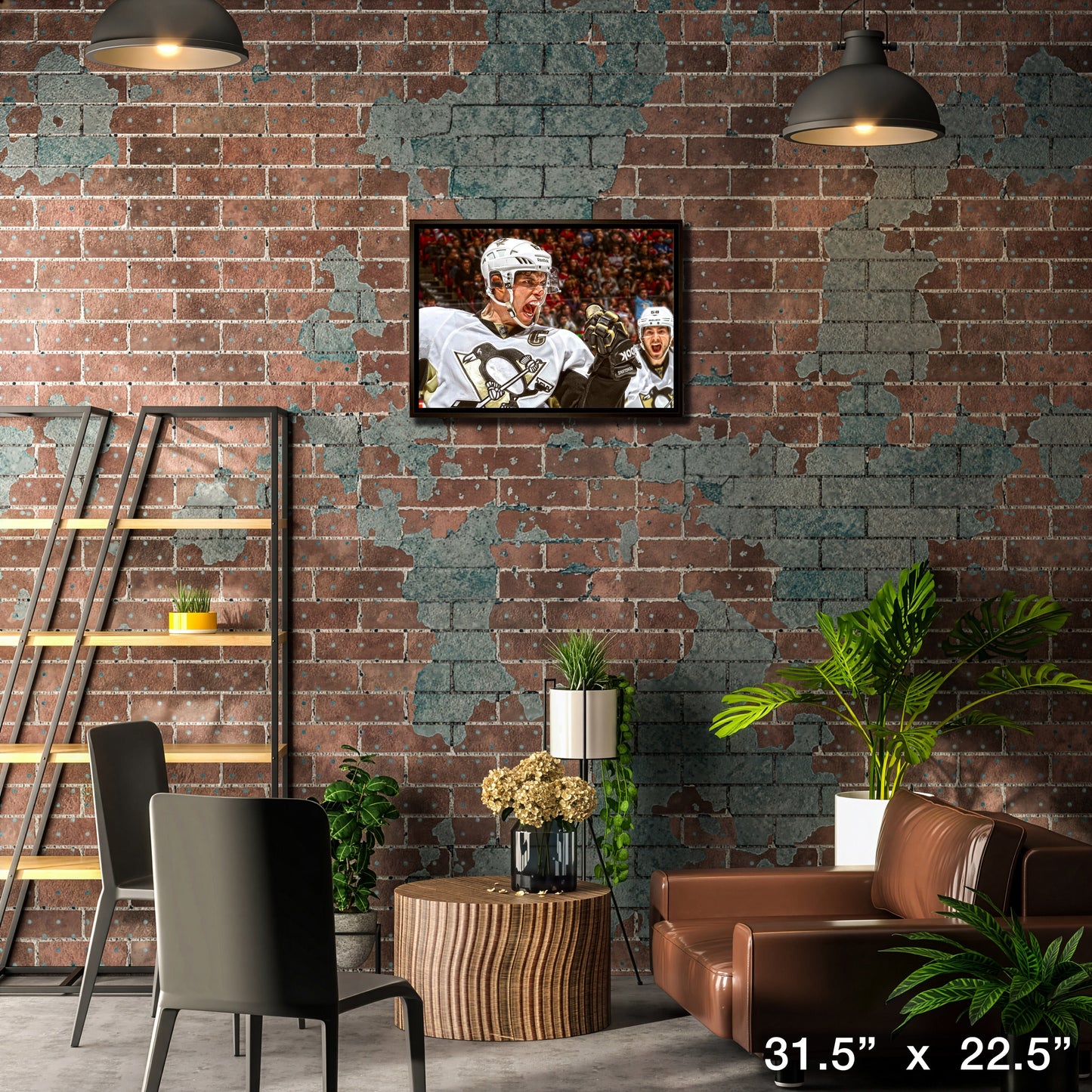 Sidney Crosby Pittsburgh Penguins Framed 20x29 Goal Celebration Close-Up Canvas