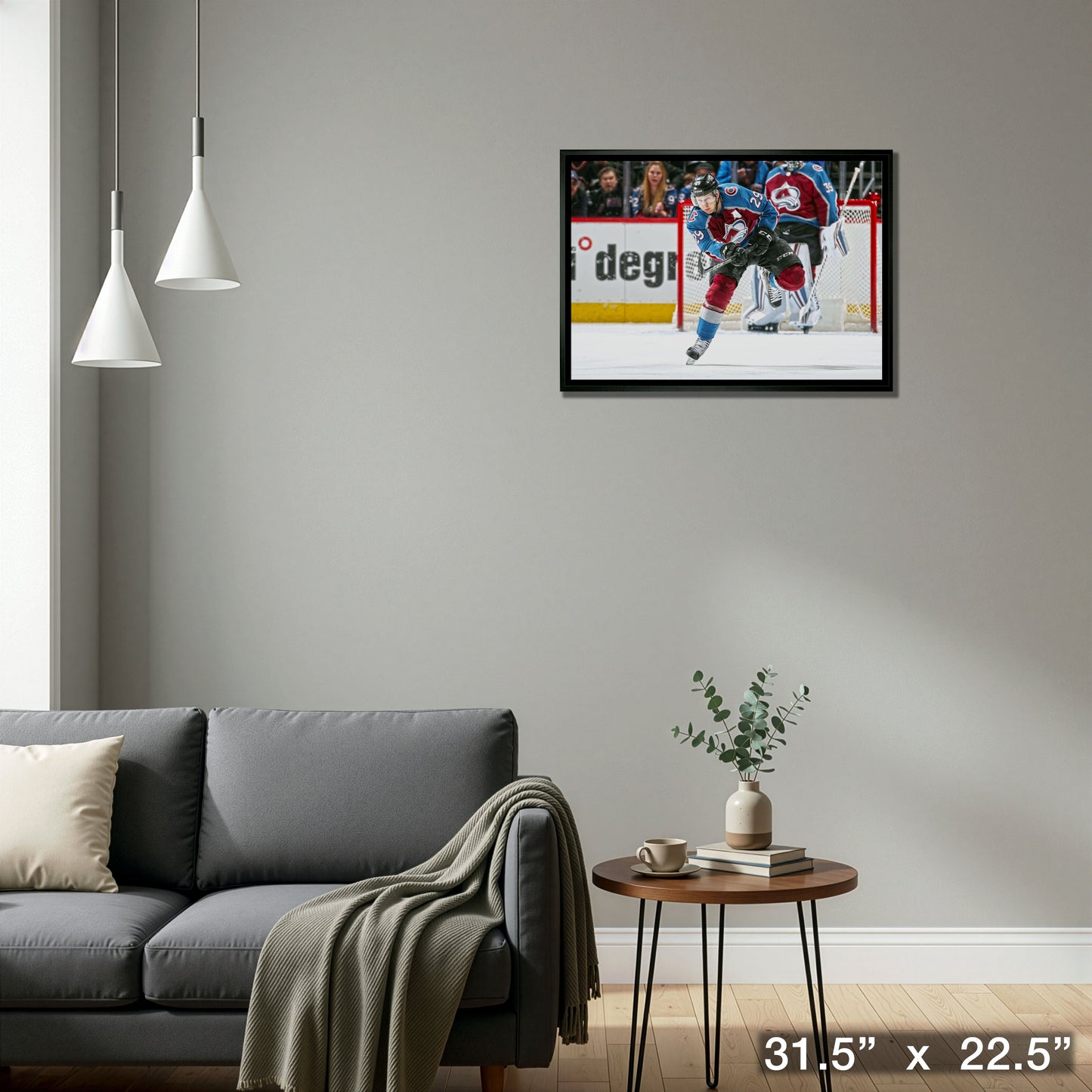 Nathan MacKinnon Colorado Avalanche Framed 20x29 Passing Canvas