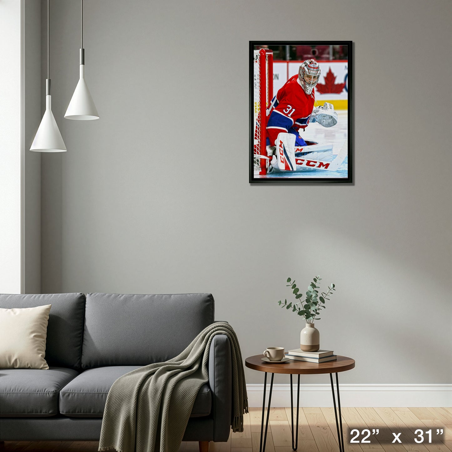 Carey Price Unsigned 20x29 Framed Canvas Action "Protecting the Net"
