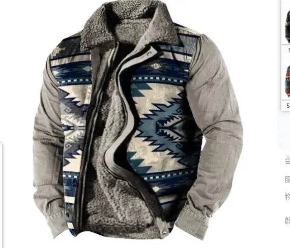 Thickened Side Seam Pocket Casual Zipper Loose Wolf Cotton Jacket - Velora