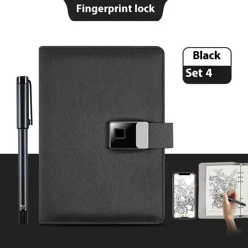 Handwriting Paper Screen Synchronization Smart Fingerprint Lock A5 Notebook - Velora