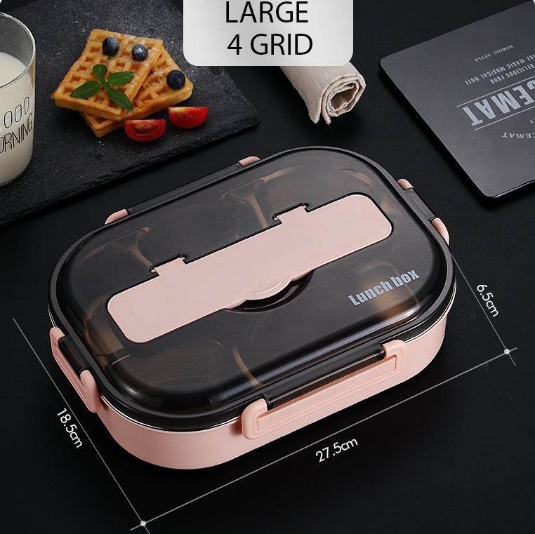 Stainless Steel Insulated Kids Bento Lunch Box with Cutlery - Velora