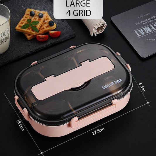 Stainless Steel Insulated Kids Bento Lunch Box with Cutlery - Velora