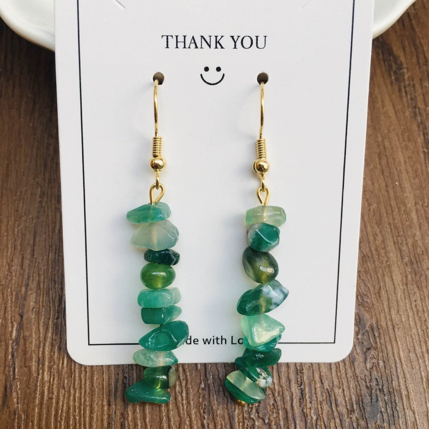 Handmade DIY Natural Crystal Stone Beaded Earrings - Velora