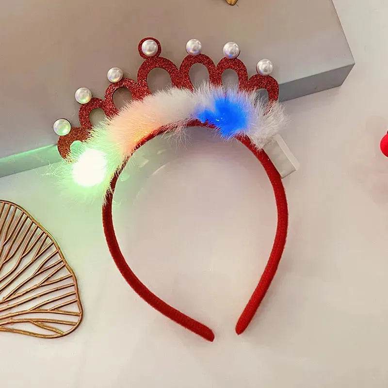 Christmas With Light Headband Snowflake Women's - Velora