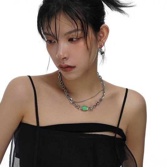 Light Luxury Original Switchable Gemstone Necklace Female Summer Light Luxury - Velora