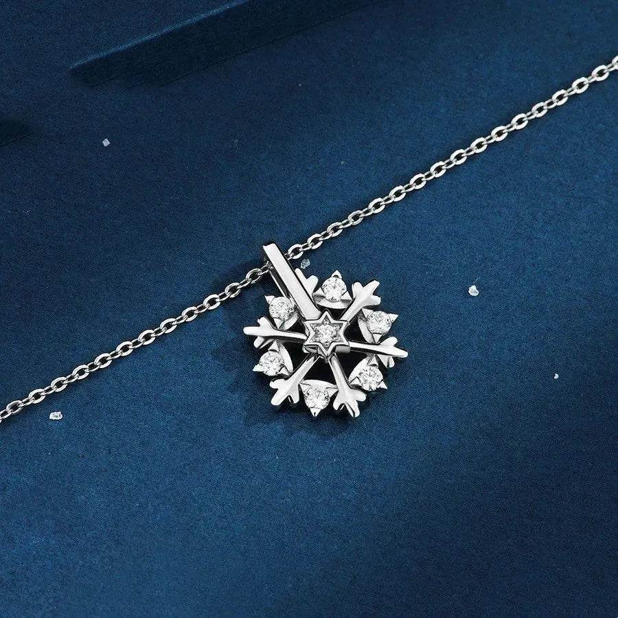 Luxury Rhinestone Christmas Snowflakes Necklace Gift for women - Velora