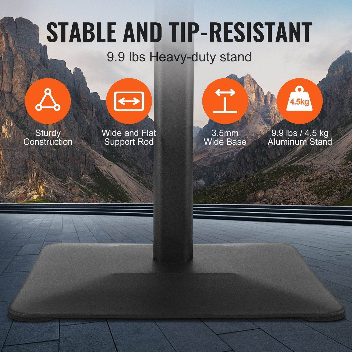 Pedestal Sign Holder, 11 X 17 Inch Vertical And Horizontal Adjustable Poster Stand, Heavy-Duty Floor Standing Sign Holder With Metal Base For Display, Advertisement, And Outdoor, Black - Velora