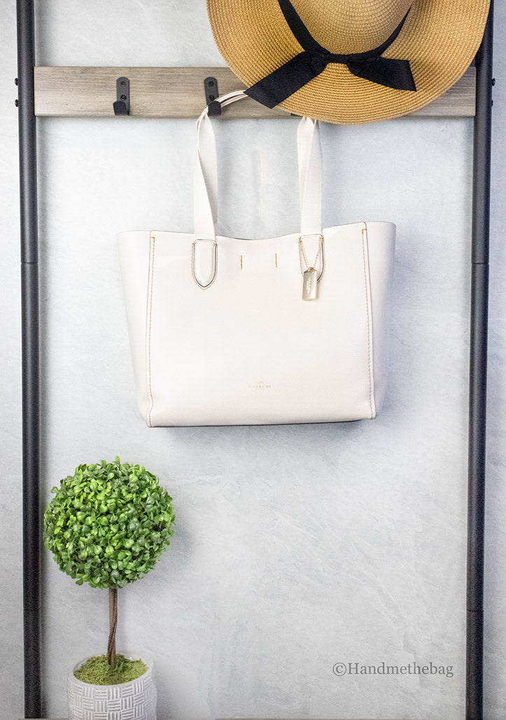 Coach Derby Chalk Textured Leather Tote Handbag