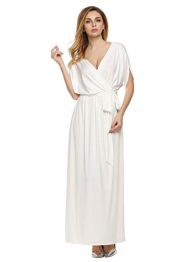 4XL Big Size Dress Elegant Women Long wrap Dresses Summer Dresses - Velora