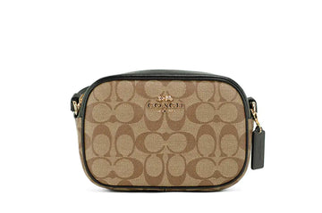 Coach Jamie Mini Khaki Black Canvas Crossbody