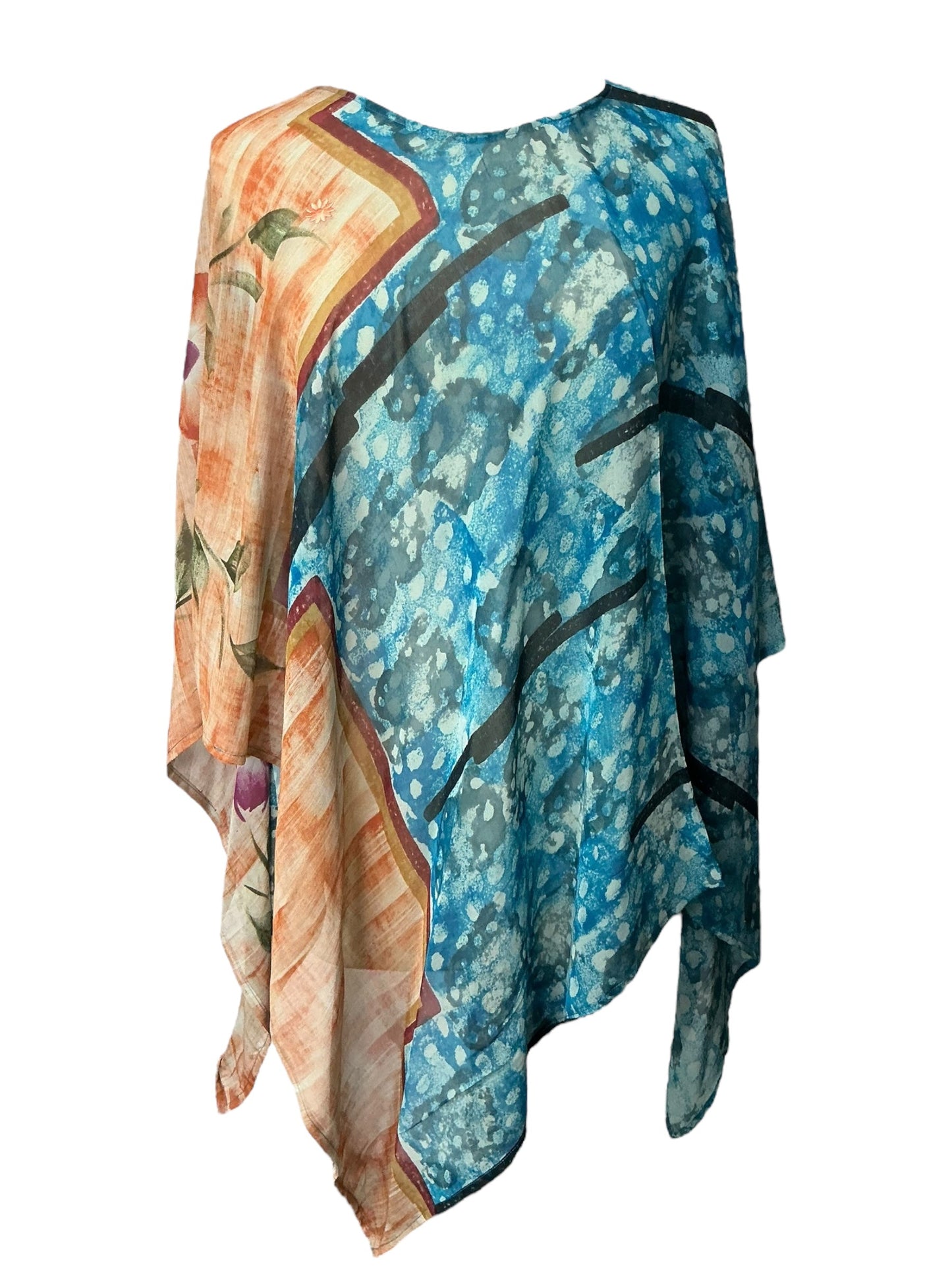 PRG7050 Sheer Avatar Pure Silk Capelet Poncho - Velora