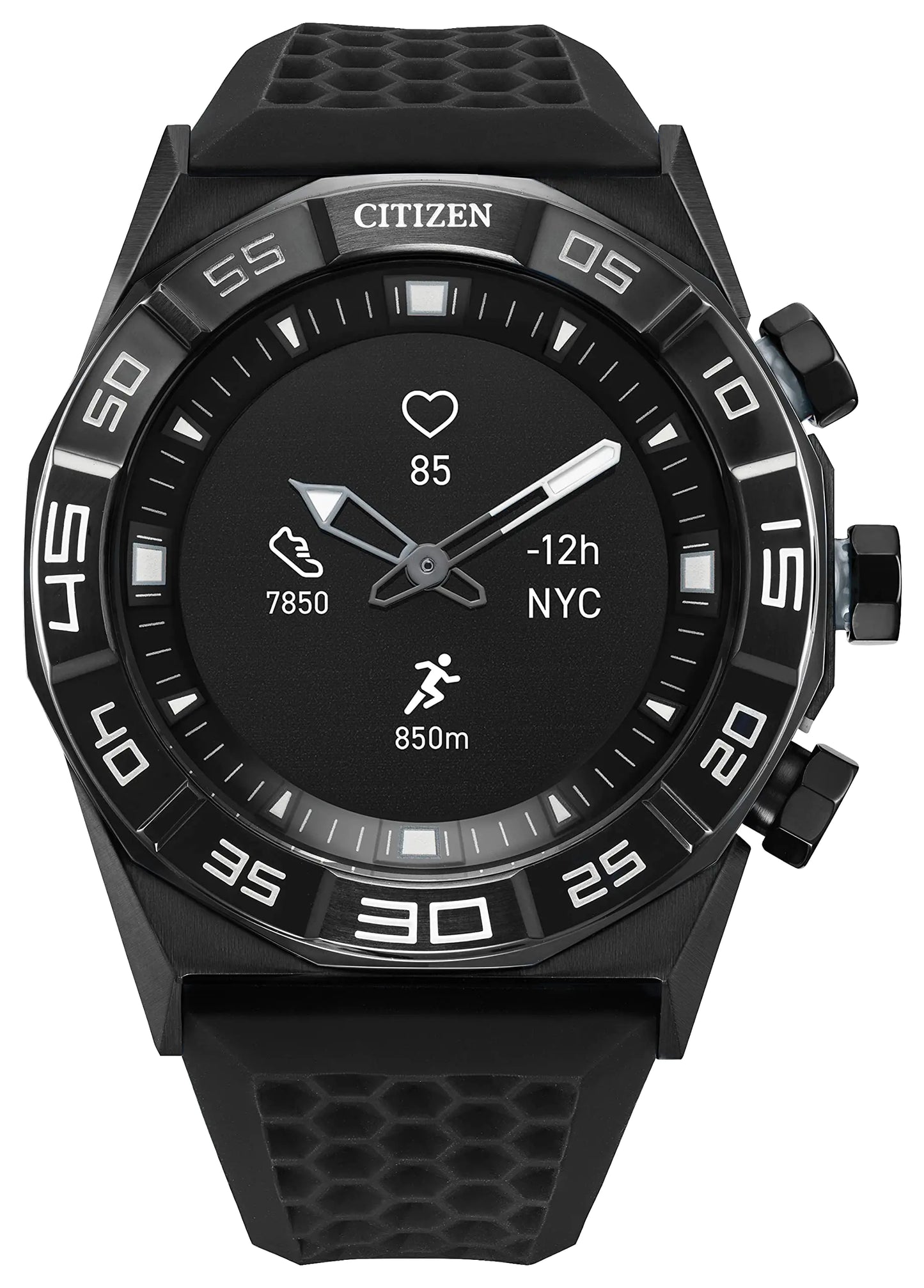 Citizen CZ Smart Gen 1 Hybrid smartwatch 44mm Continuous Heart Rate Tracking Fitness Activity Golf App Displays Notifications and Messages Bluetooth Connection 15 Day Battery Life