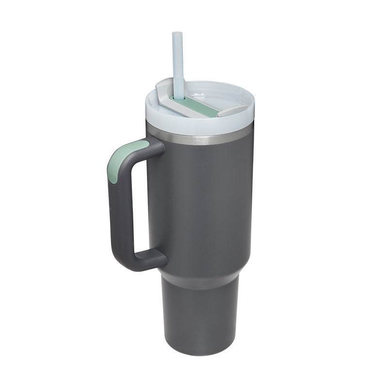 40 Oz Tumbler With Handle Straw Insulated, Stainless Steel Spill Proof Vacuum Coffee Cup Tumbler With Lid Tapered Mug Gifts For Valentine Lover Suitable For Car Gym Office Travel - Velora