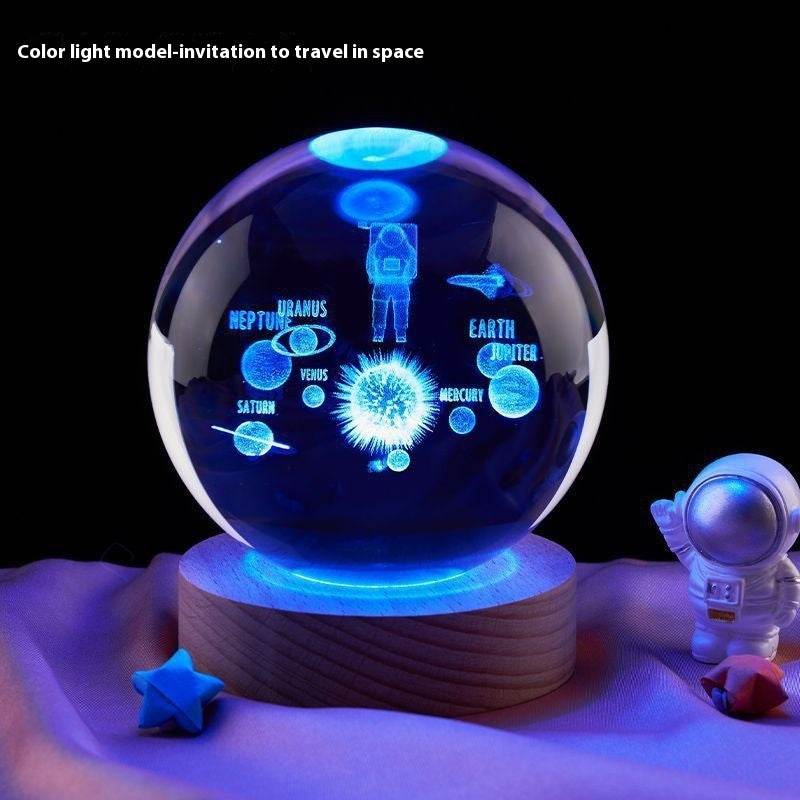 Moon Small Night Lamp Decoration Creative Crystal Ball - Velora