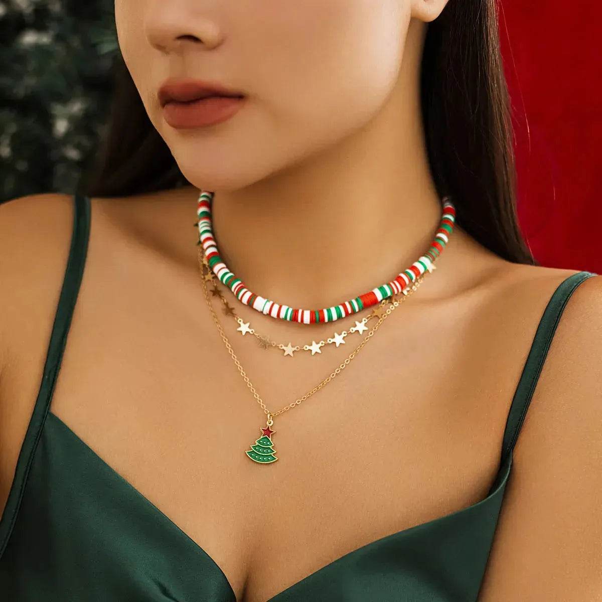 Christmas Beaded Necklace for women - Velora