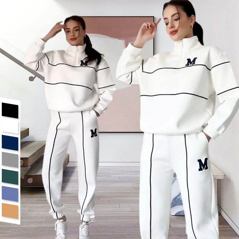 Womens 2 Piece Outfits Lounge Hoodless Pullover Sweatshirt Sweatsuit Sets Sweatshirt Baggy Fashion Sweatpants With Pockets - Velora