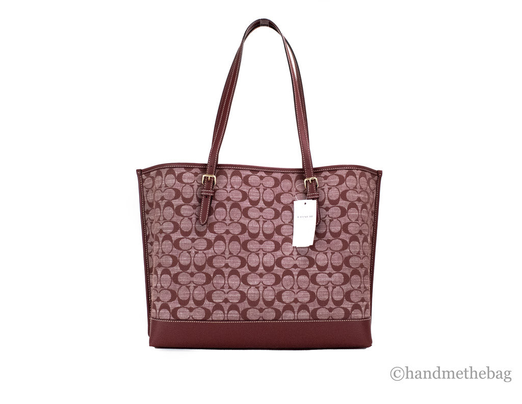 Coach Mollie Chambray Wine Signature Tote
