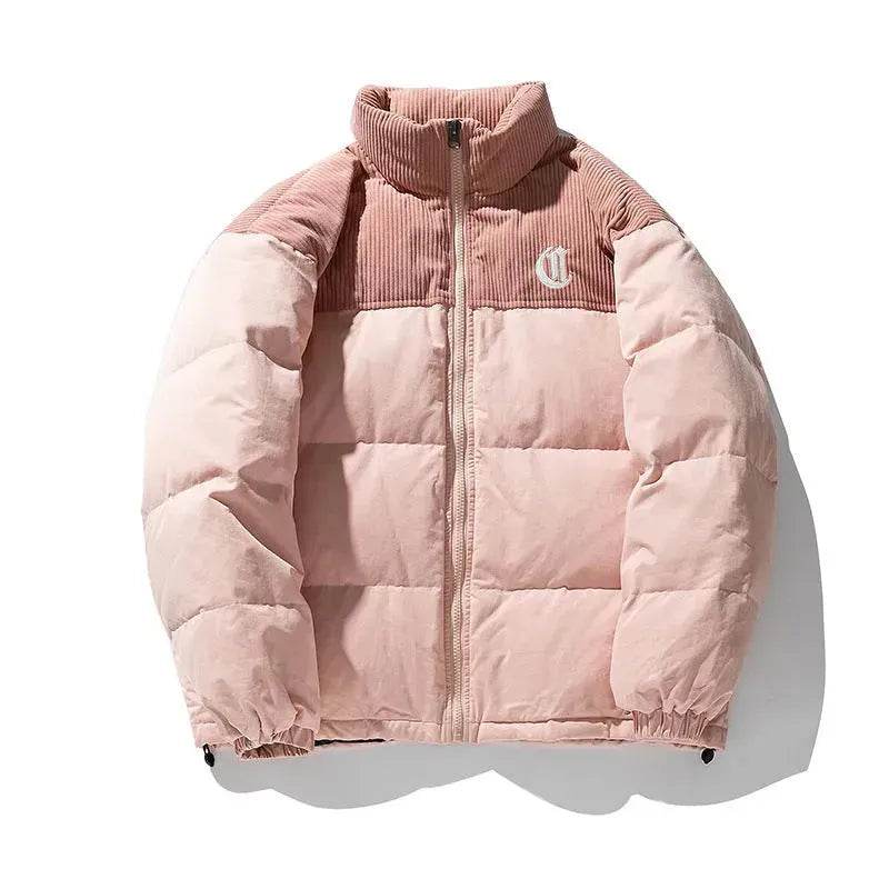 Men's Winter Corduroy Stitching Embroidery Cotton-padded Winter Coat - Velora